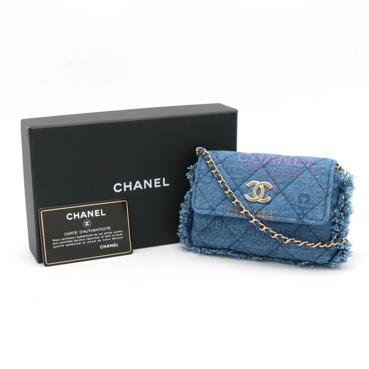 Chanel Denim Matelasse Coco Mark 2way Shoulder Bag AP2602