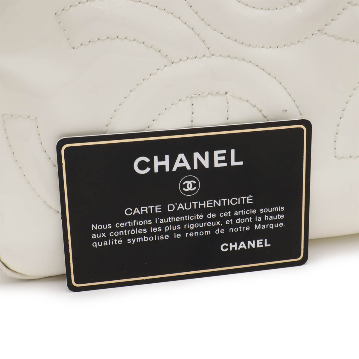 Chanel Enamel Coco Mark Triple Coco Handbag Mini Bag White Gold Hardware