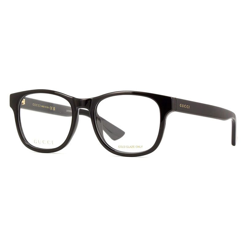 Gucci Eyeglasses Square Full Rim, Shiny Black Frame and Clear Demo Lenses Lens GG1344O005