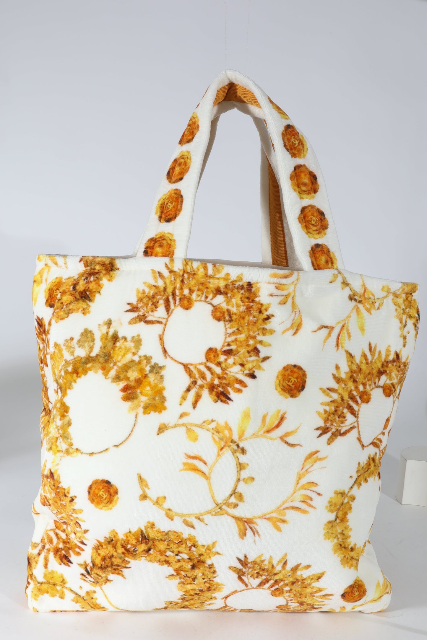 CHANEL White Terry Cloth Paris-Greece Beach Tote