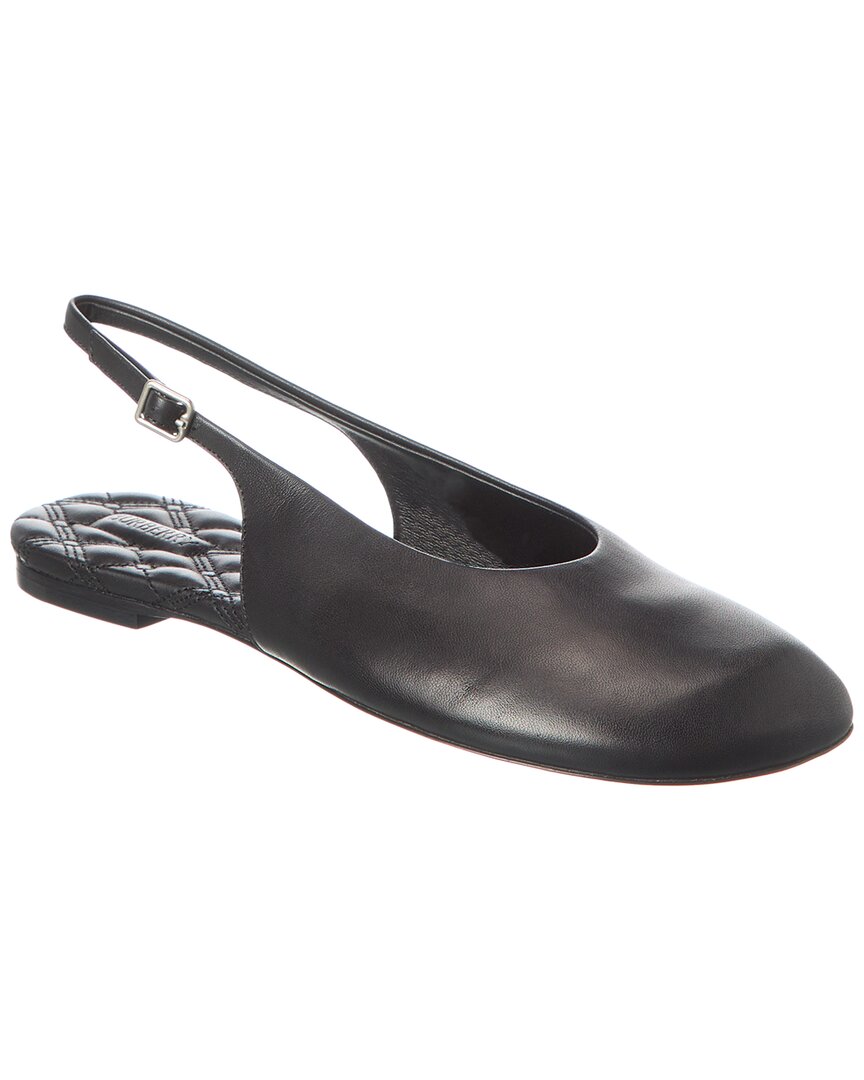 Burberry Baby Leather Slingback Flat Black