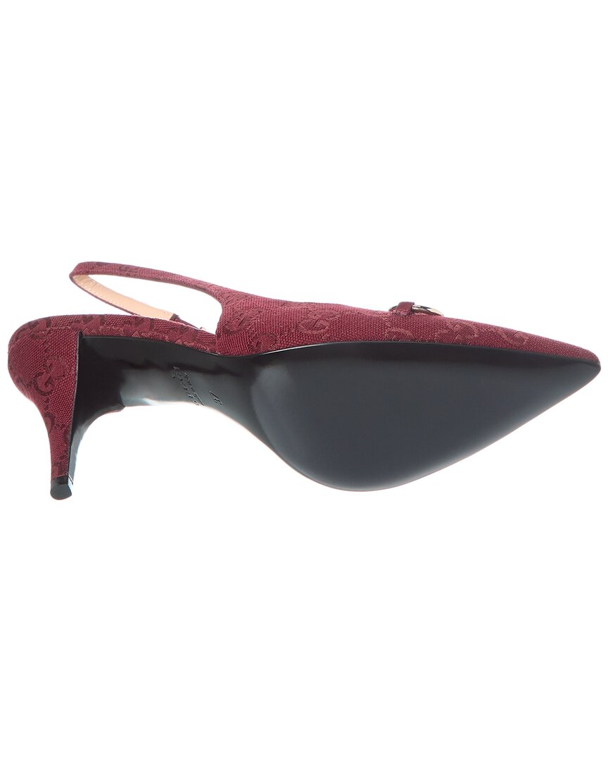 Gucci Horsebit Gg Canvas Slingback Pump