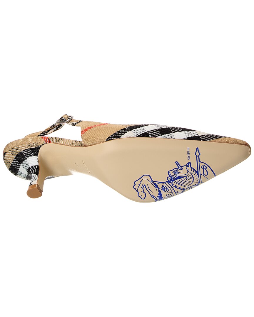 Burberry Birdie Check Canvas Slingback Pump