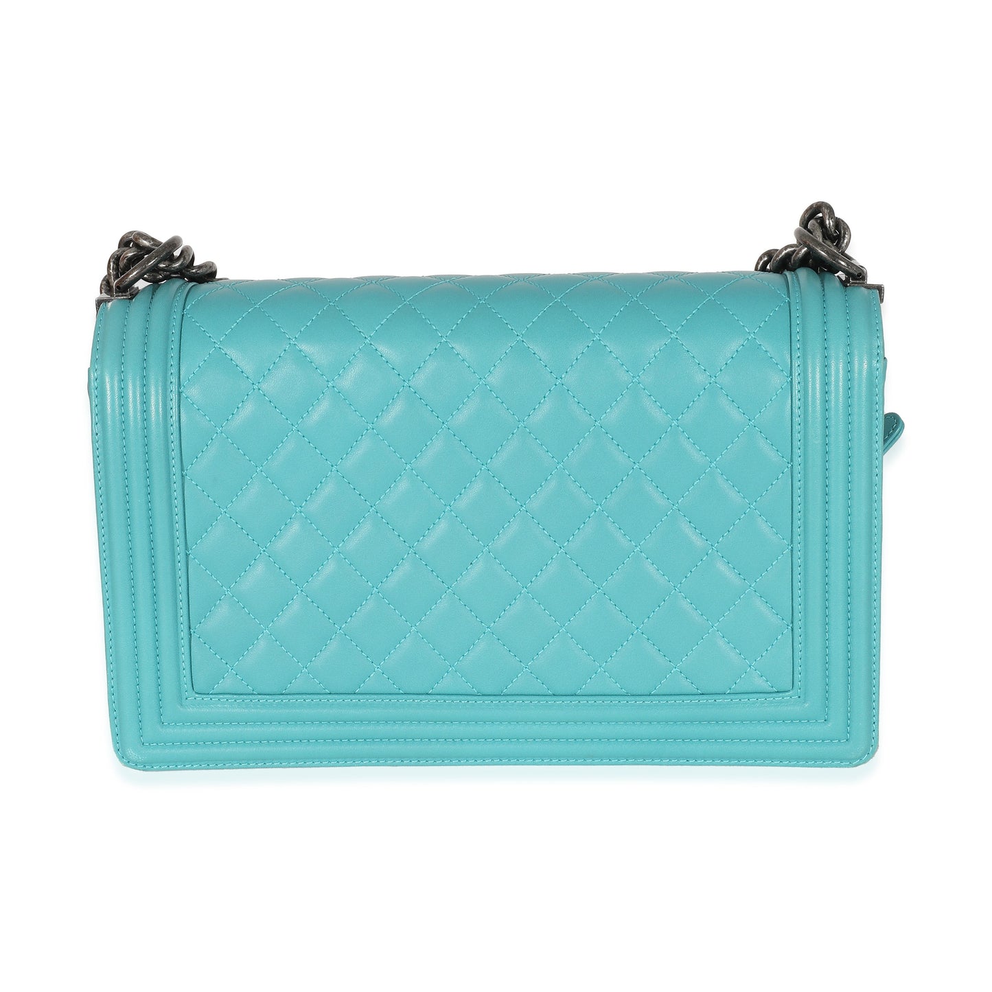CHANEL Aqua Quilted Lambskin New Medium Boy Bag