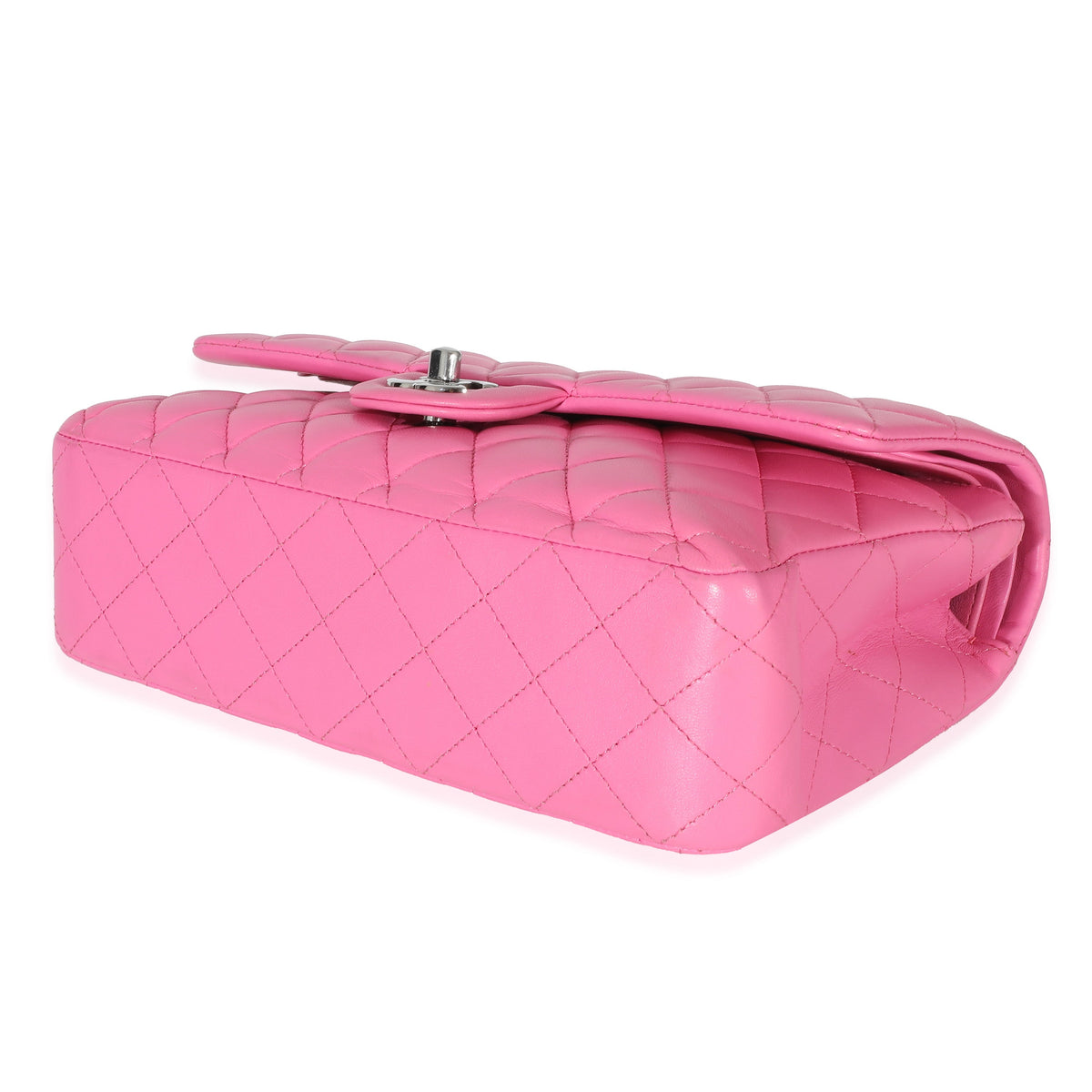 CHANEL Pink Quilted Lambskin Medium Classic Double Flap Bag