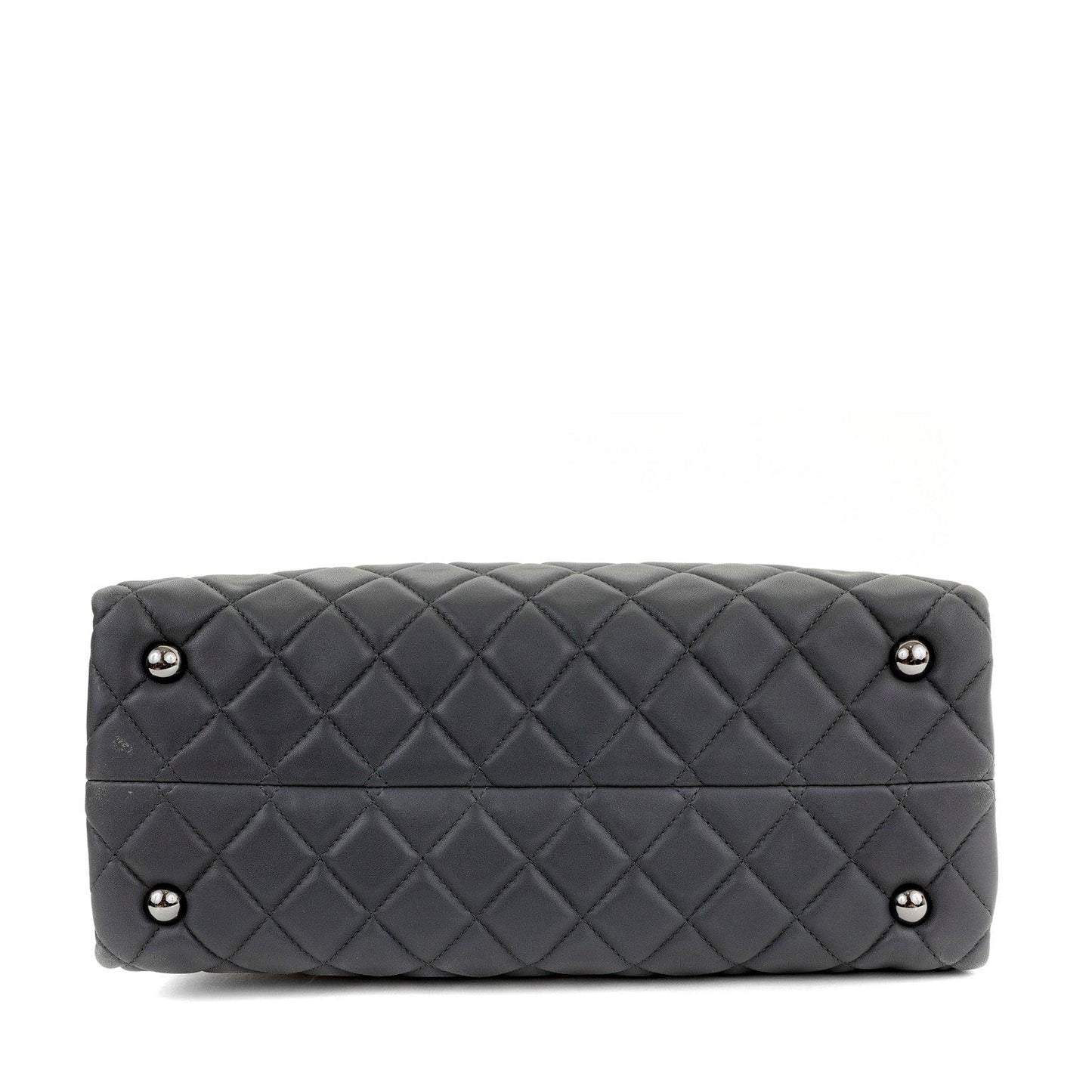 Chanel Graphite Lambskin Small Tote w/ Silver Hardware