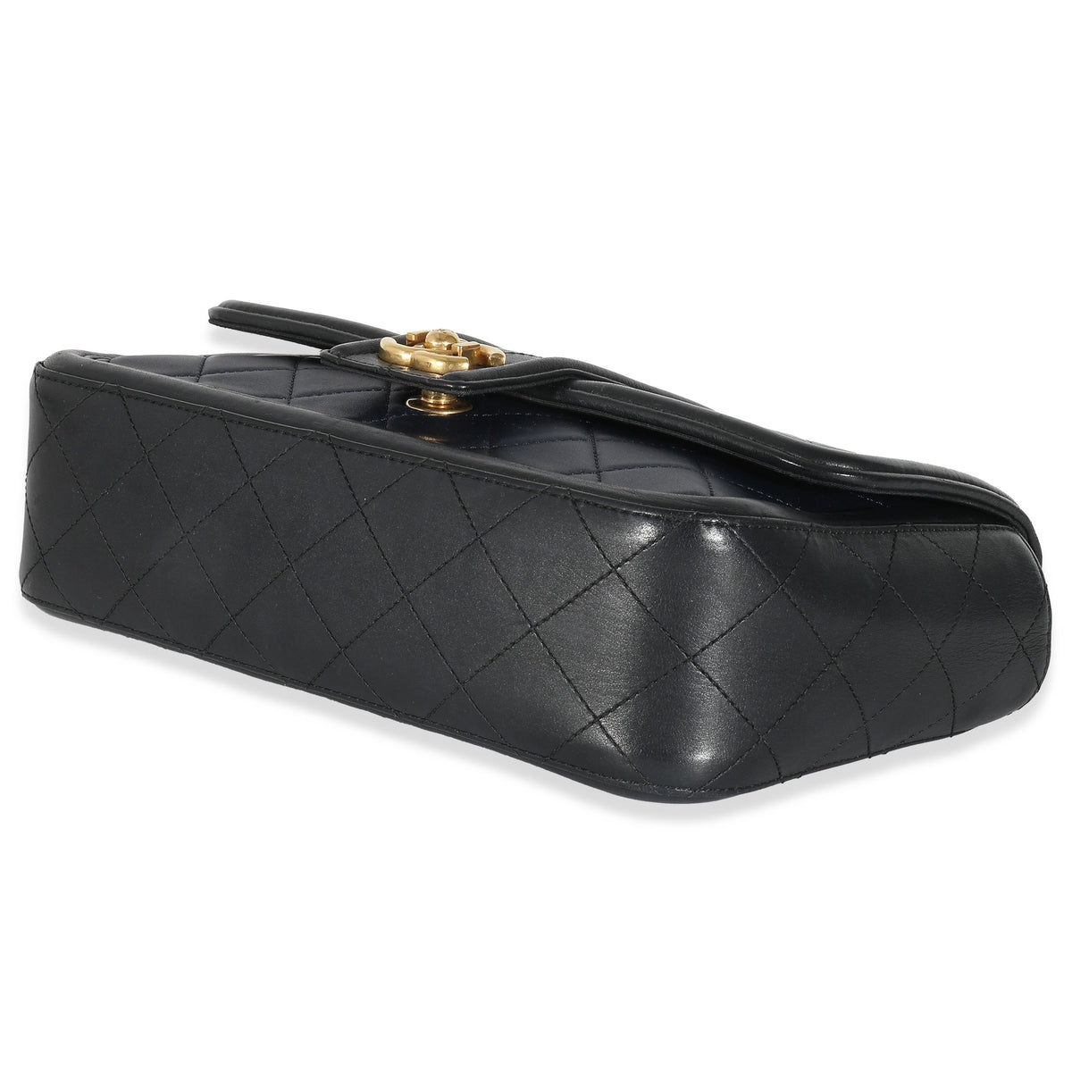 Top Quality Chanel Navy Black Quilted Lambskin Medium Elegant CC New Bag