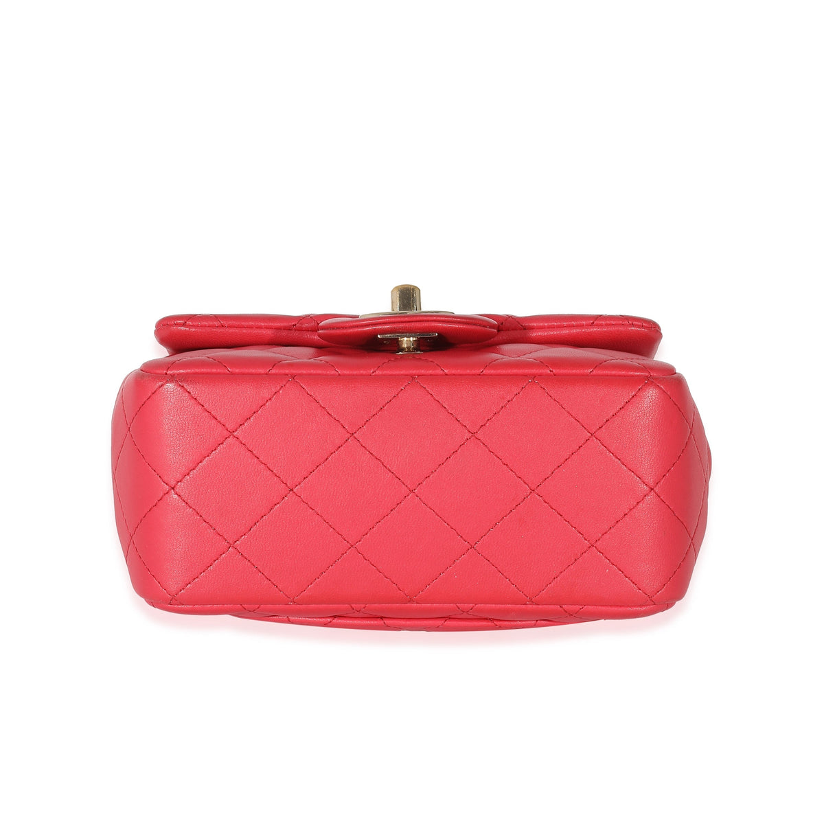 Top Quality Chanel Dark Pink Quilted Lambskin Mini Square New Bag