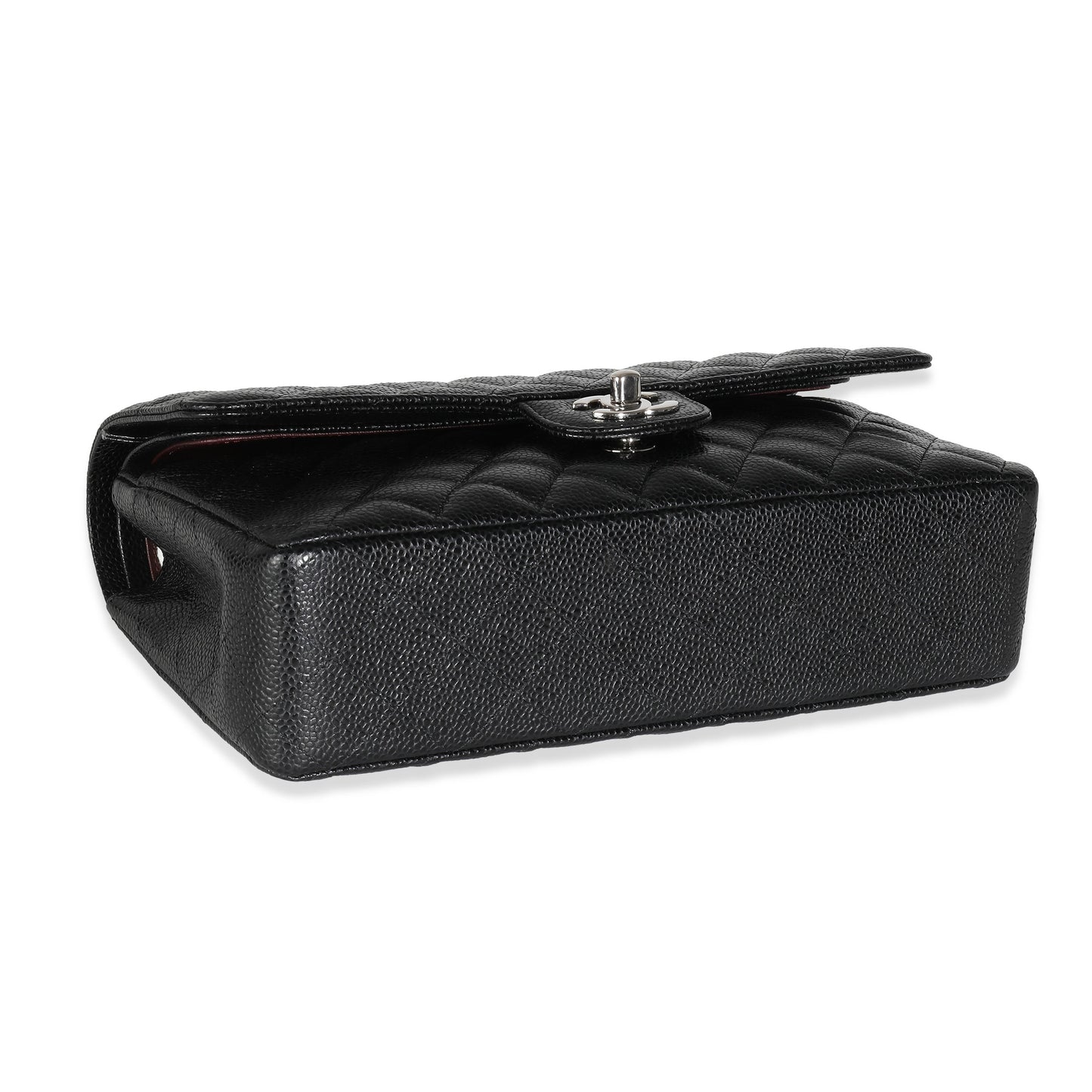 CHANEL Black Quilted Caviar Medium Classic Double Flap Bag