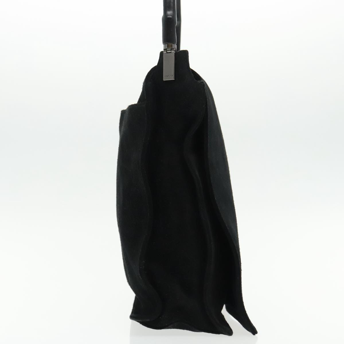 Gucci Bamboo Black Suede Shoulder Bag