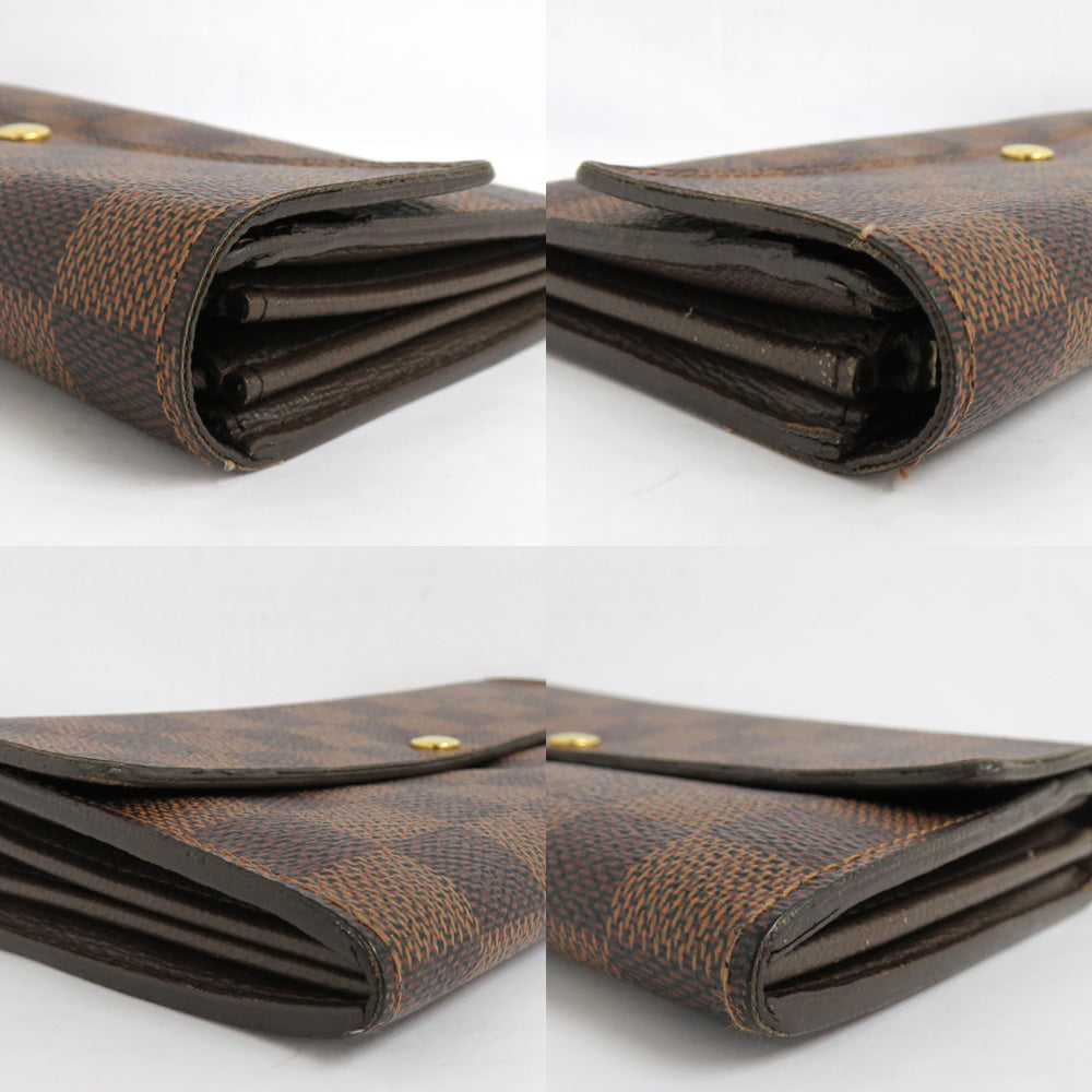 Louis Vuitton Portefolio Sarah N61734 Damie Evene Flap Long Wallet Brown Style Leather Mens