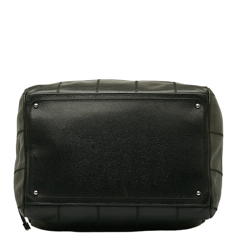 Chanel Coco HandBag Mini Boston Bag Black Leather Chanel