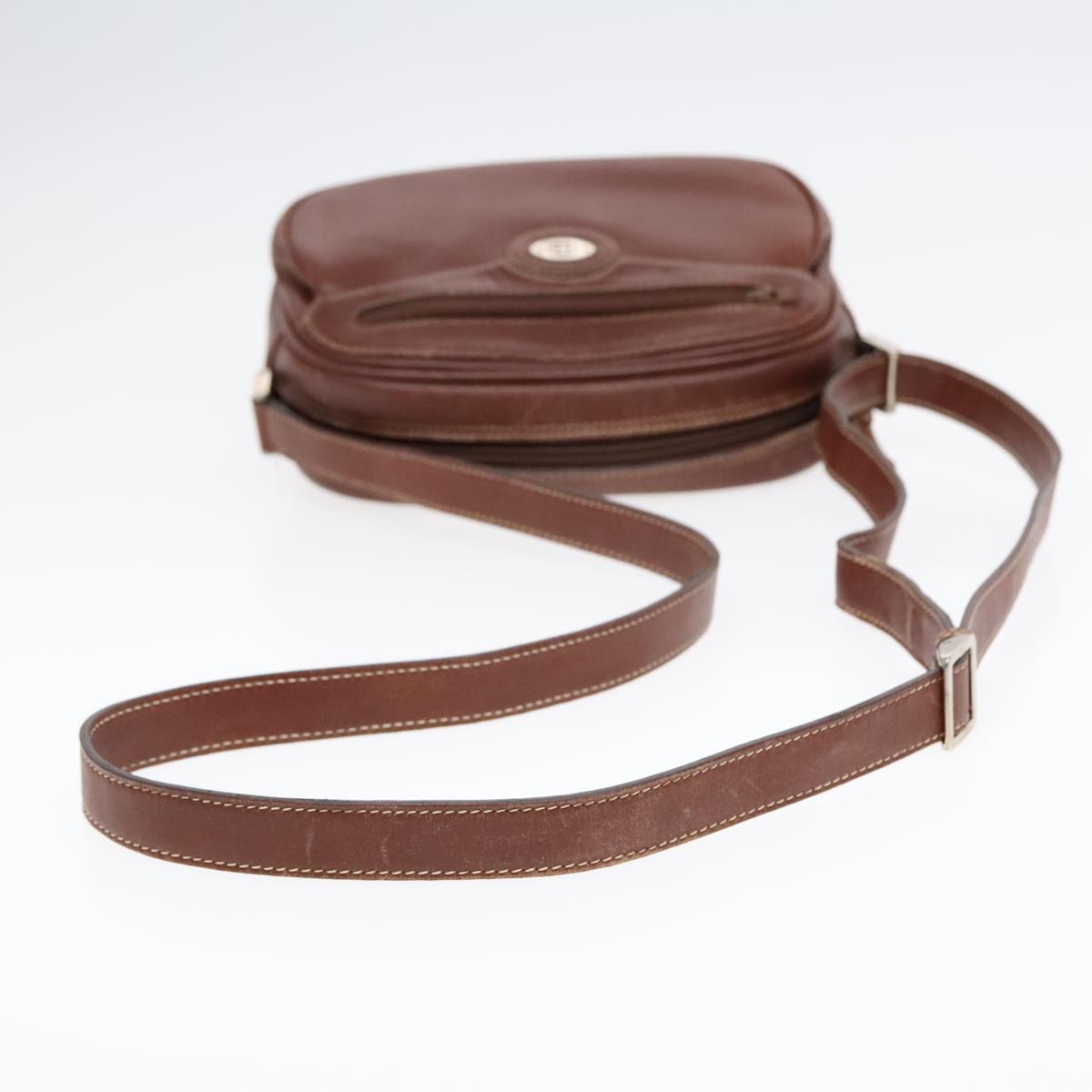 Gucci Double G Brown Leather Shoulder Bag