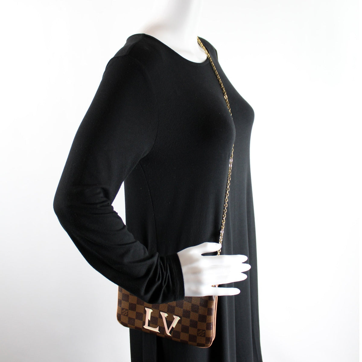 Pochette Double Zip Damier Ebene