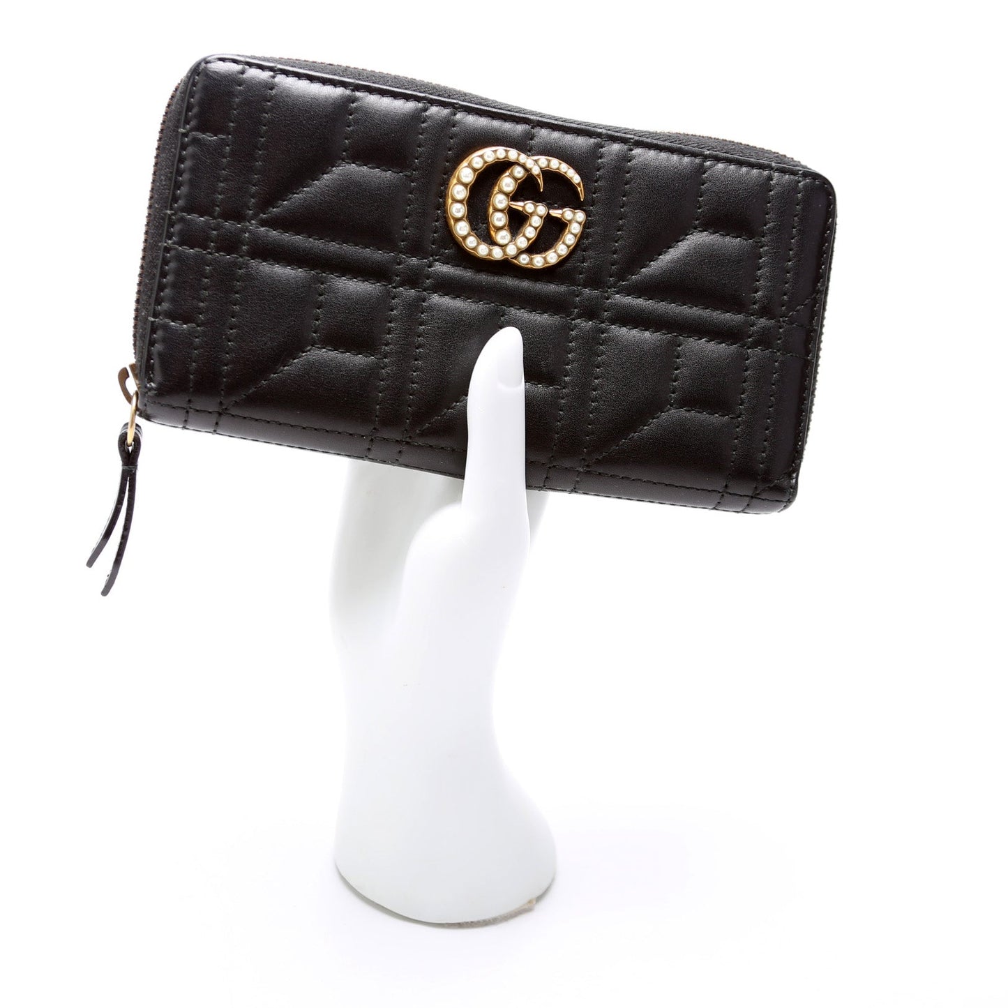 GG Marmont Pearly Zip Around Wallet