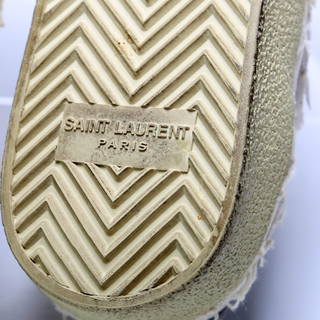 Canvas Lace Up Distressed Sneakers Size