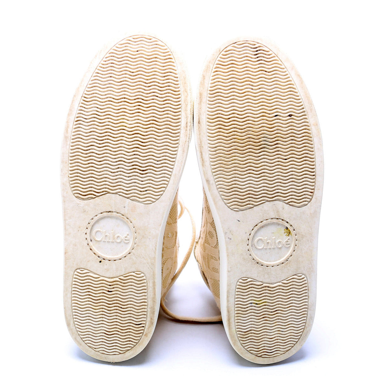 Lauren Lace Hightop Sneakers Size 39 Cream