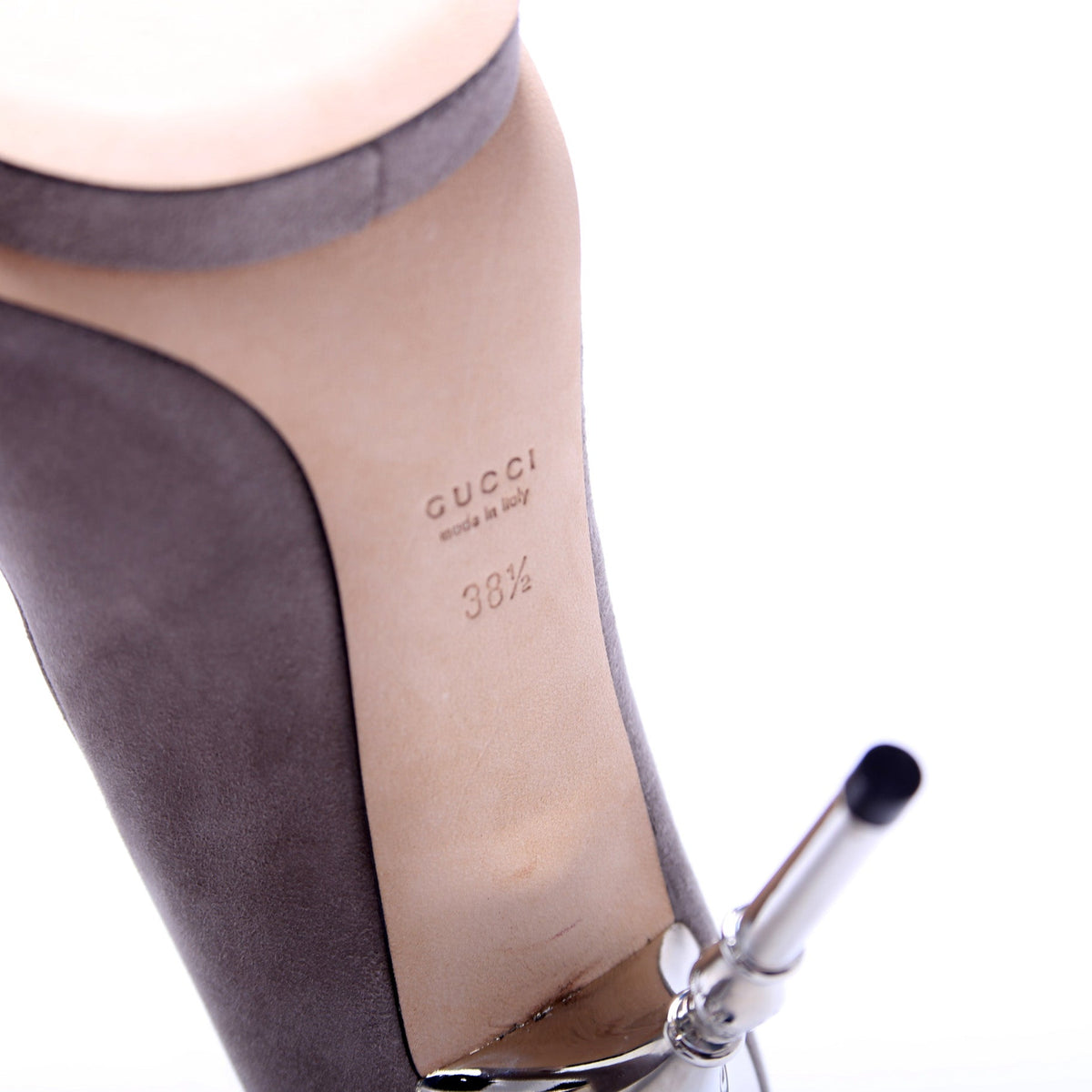 Bamboo Accent Peep Toe Suede Pumps Size .