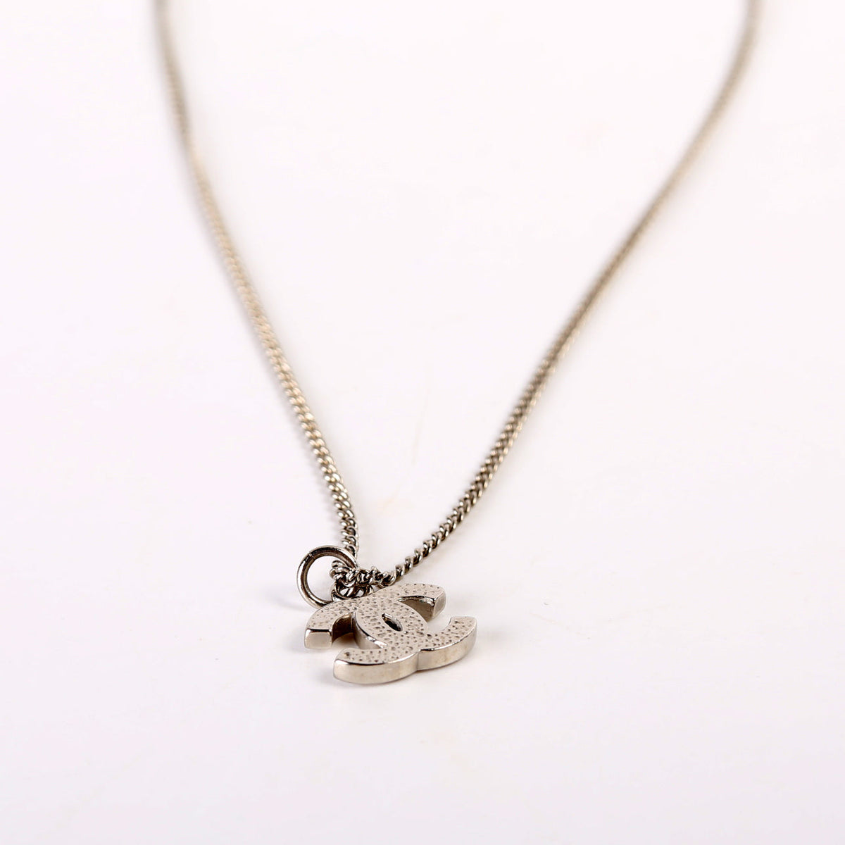 Rhinestone CC Pendant Necklace