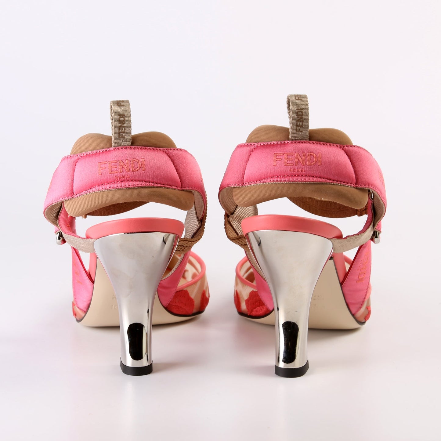 Colibri Fendi Mesh Flower Embroidered Slingback Size 40.5