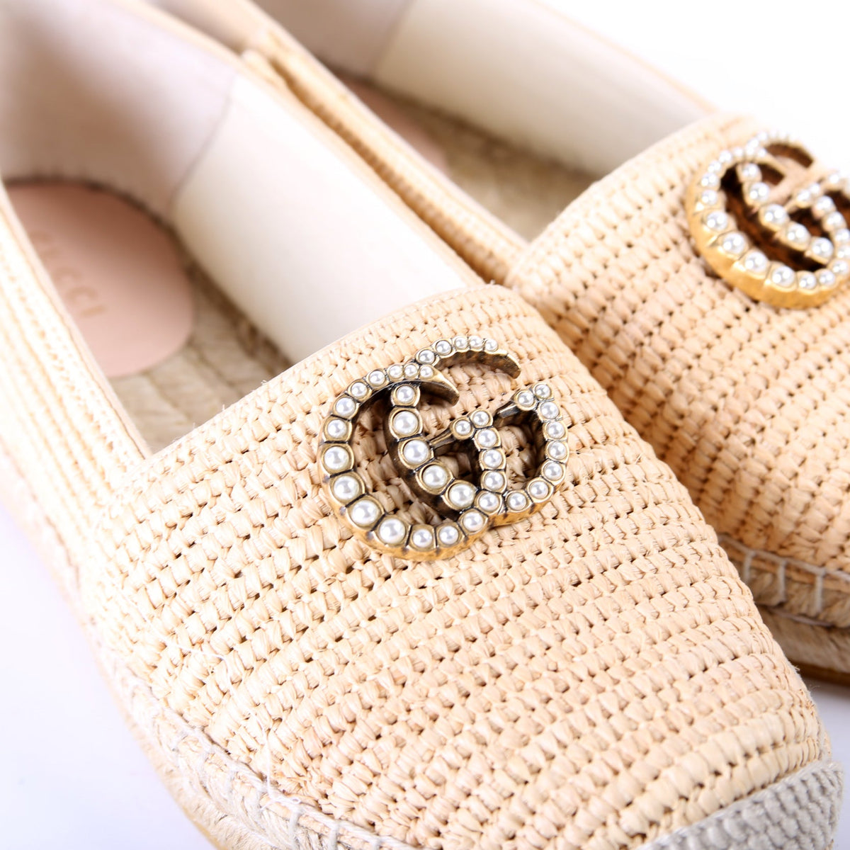 GG Raffia Espadrilles Size .