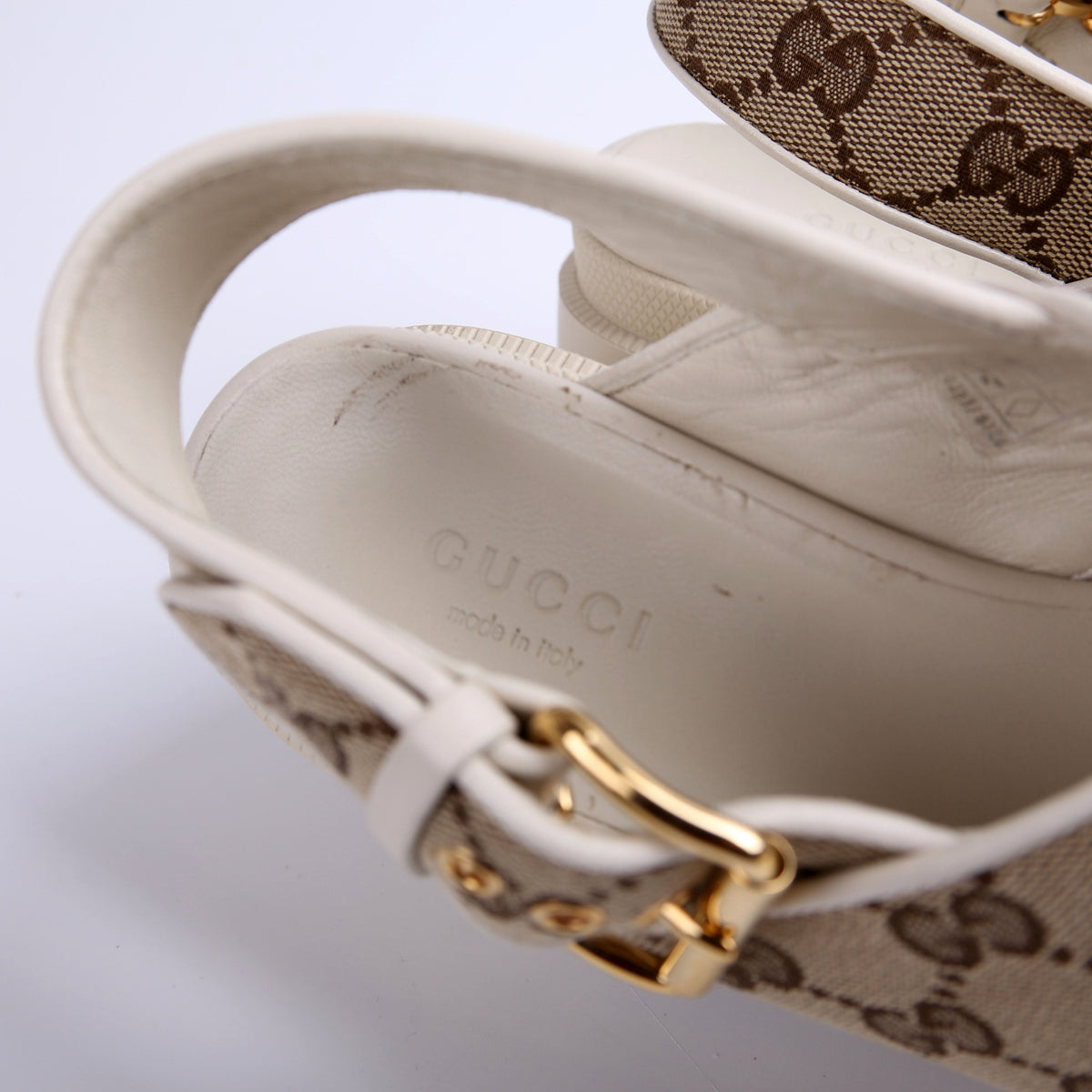 GG Canvas Lug Sole Sandals Size