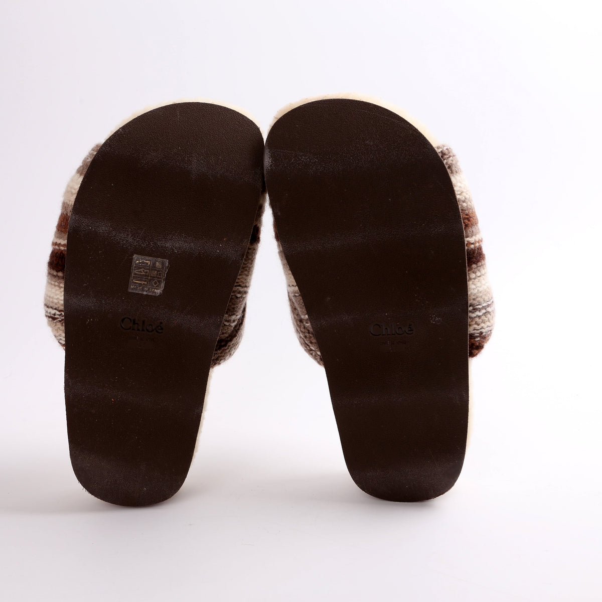 Wavy Knit/Shearling Slides Sz 37