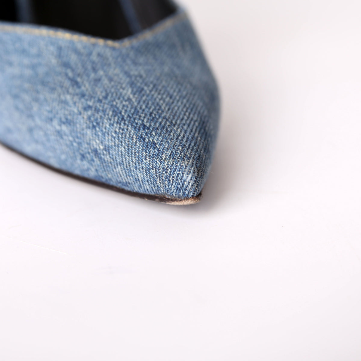 Denim Pointed Toe Pumps Size .