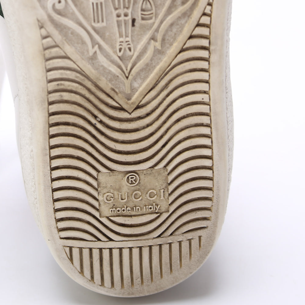 Ace Web Apple Embroidered Leather Sneakers Size