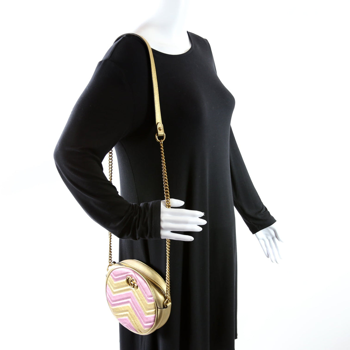 Marmont Mini Round Gold/Pink