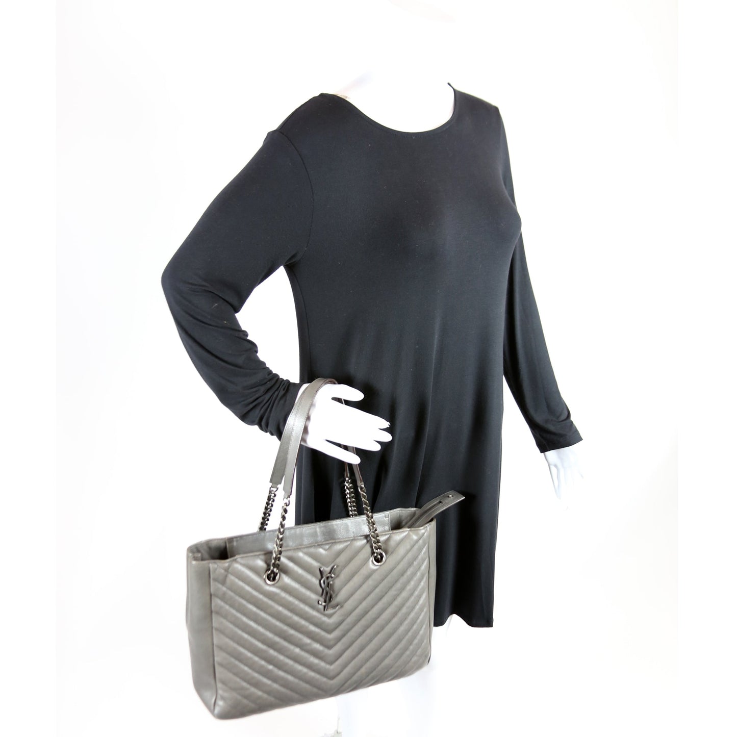 Chevron Large Tote Sheepskin Grey