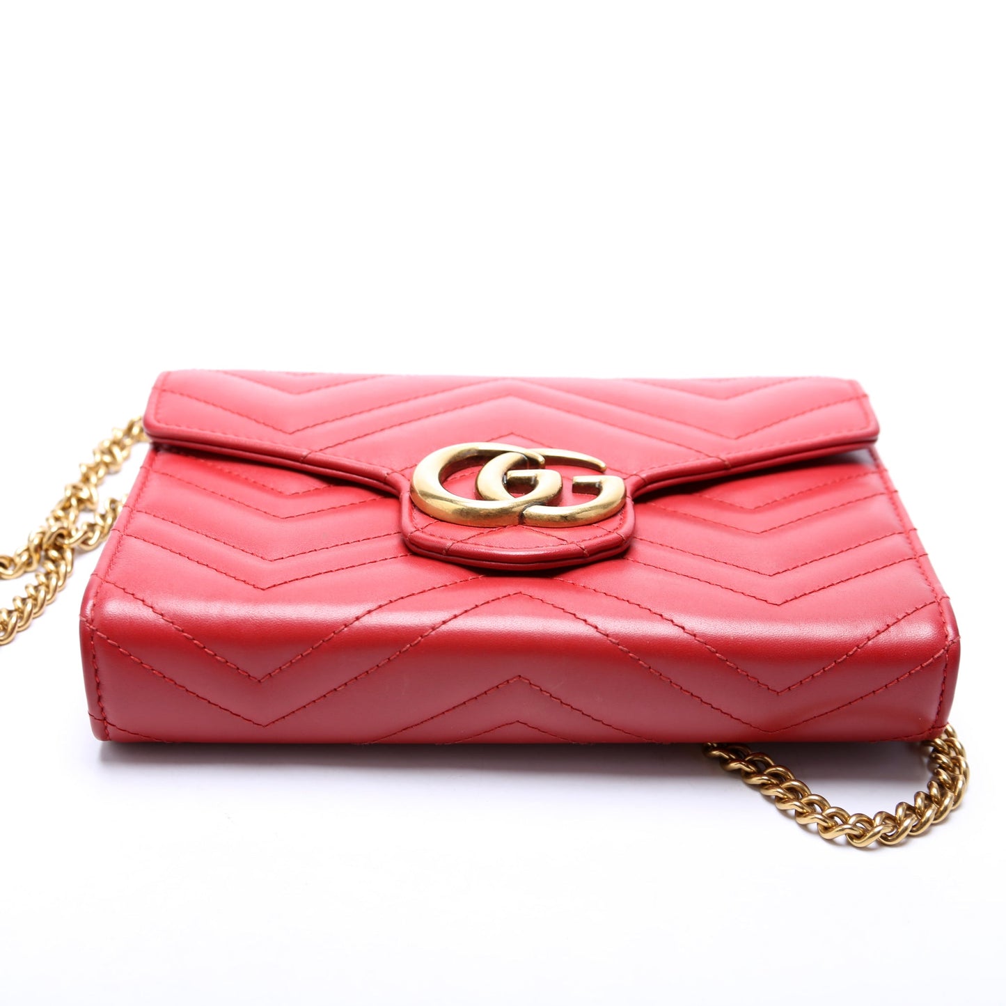 Gucci Marmont Chain Wallet Red