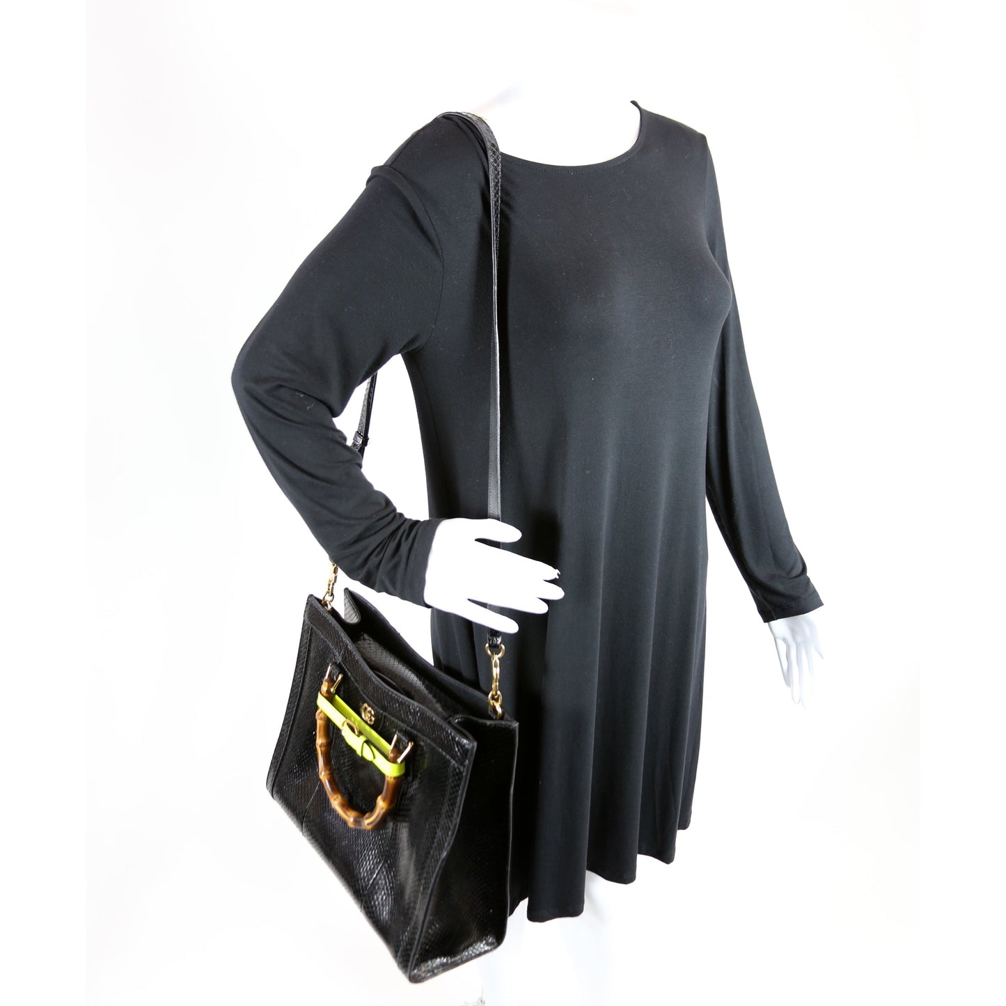 Diana Python Medium Tote Black