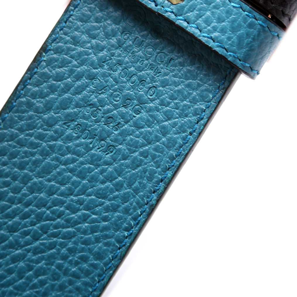 Gucci Leather Reversible Belt Size / Black/Blue