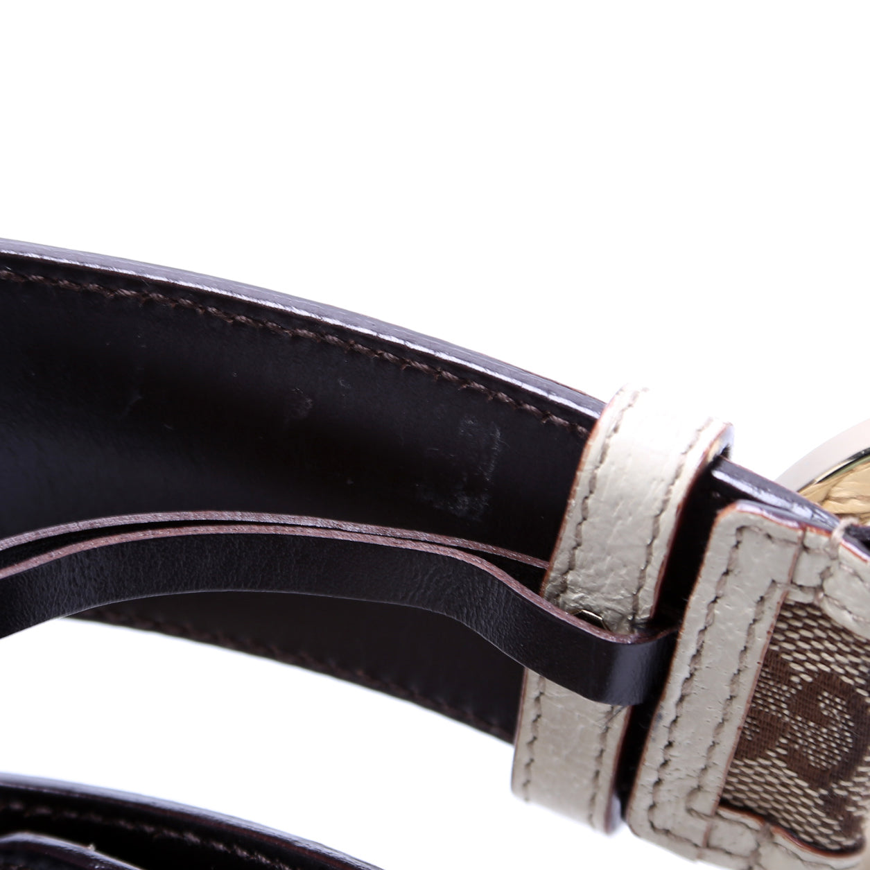 Gucci Interlocking Leather Belt Size / Beige/White
