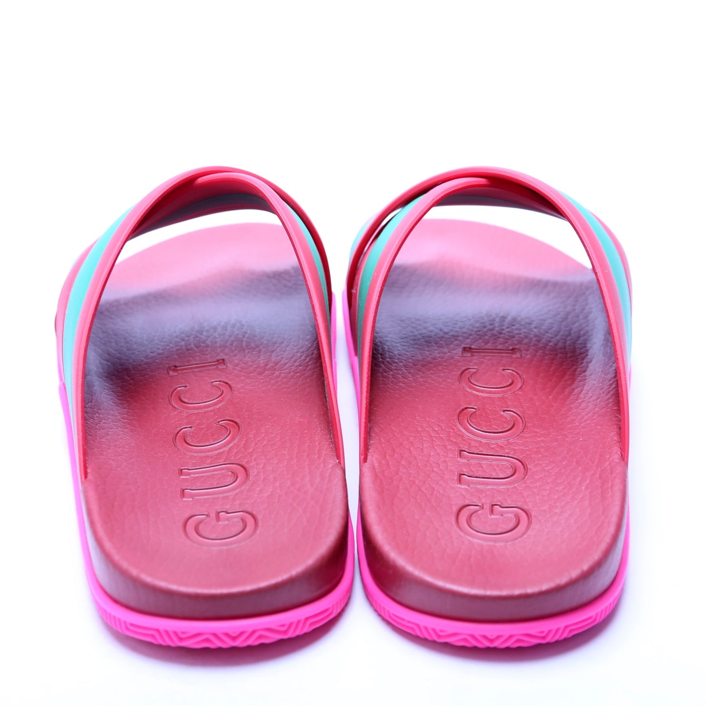 Gucci Criss Cross Web Rubber Slides Size Multicolor