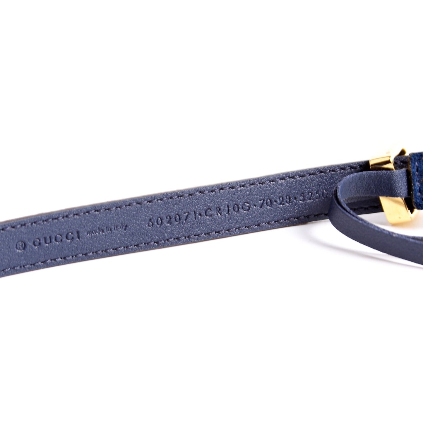 Gucci GG Torchon Thin Suede Belt Size / Blue