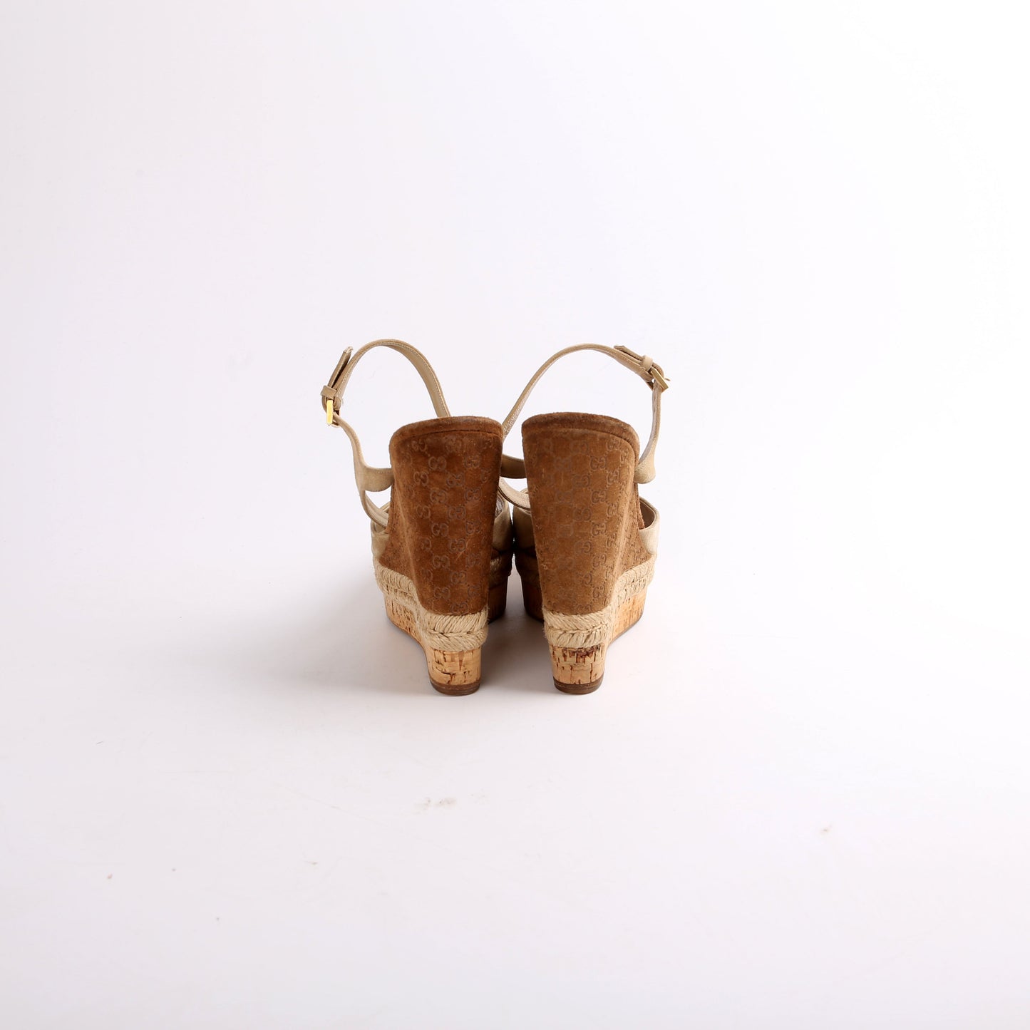 Gucci Peep Toe Espadrille Wedges Size .
