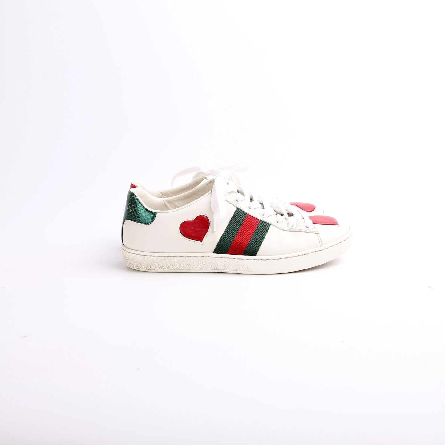 Gucci Ace Web Heart Sneakers Size