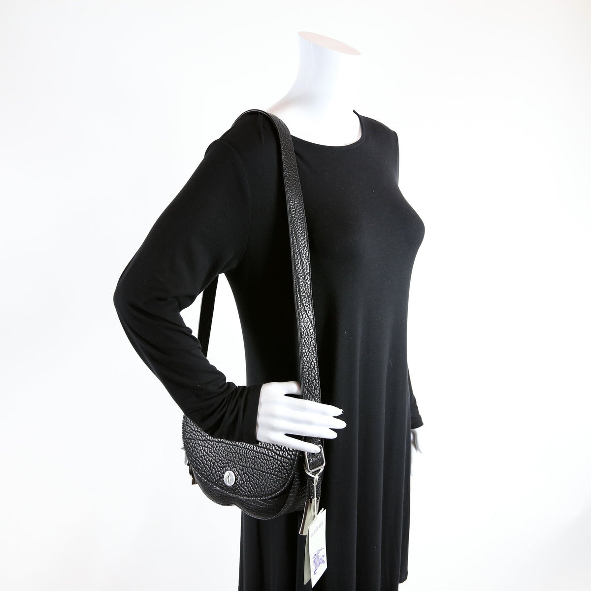Chess Small Calfskin Satchel Black