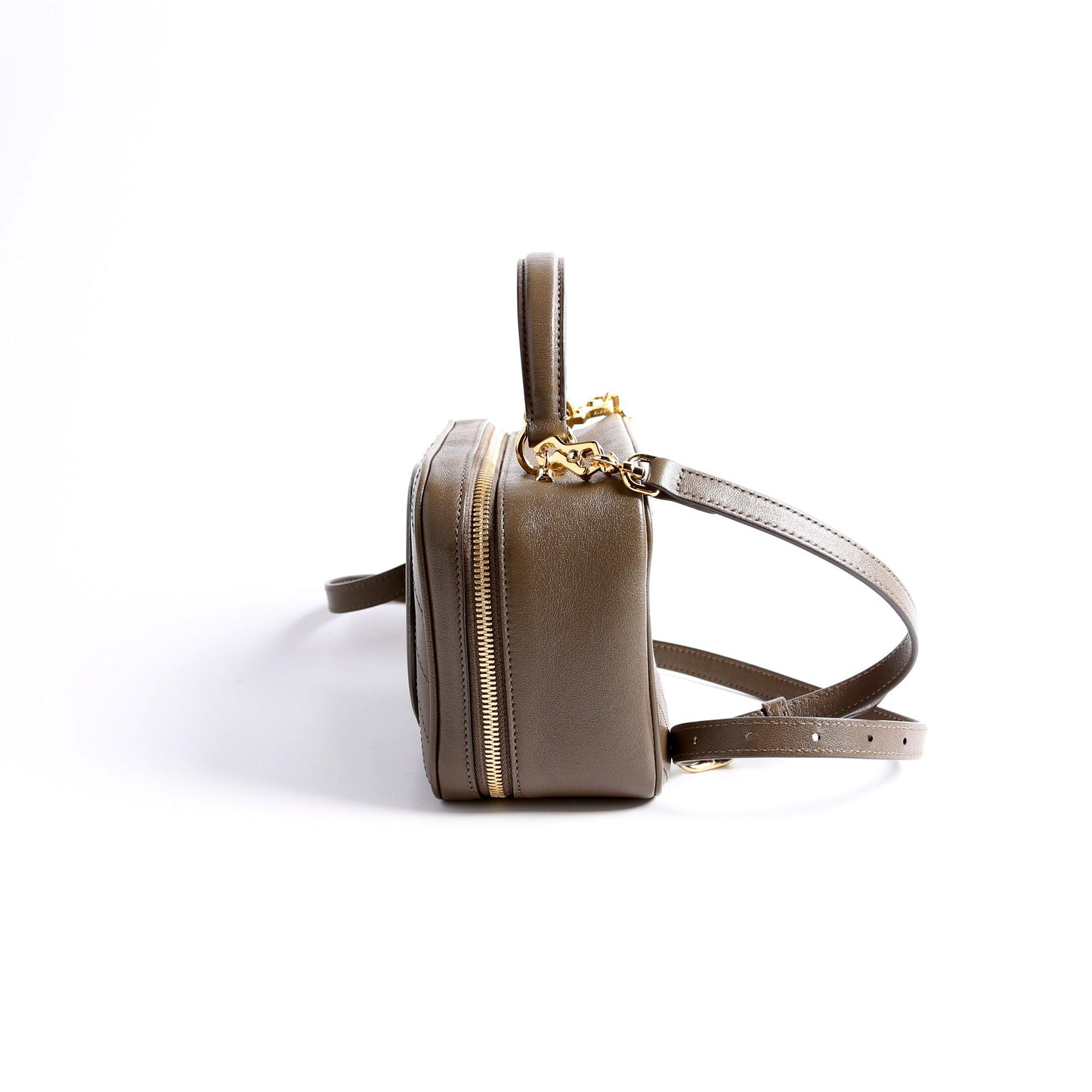 Gucci Blondie Leather Top Handle Bag Khaki