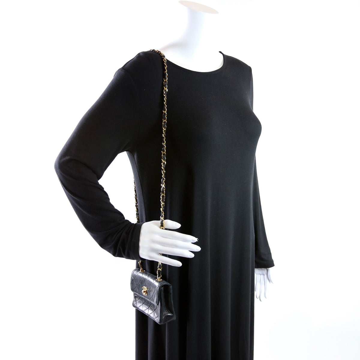 CC Quilted Lambskin Extra Mini Flap Bag 1M Vintage Black