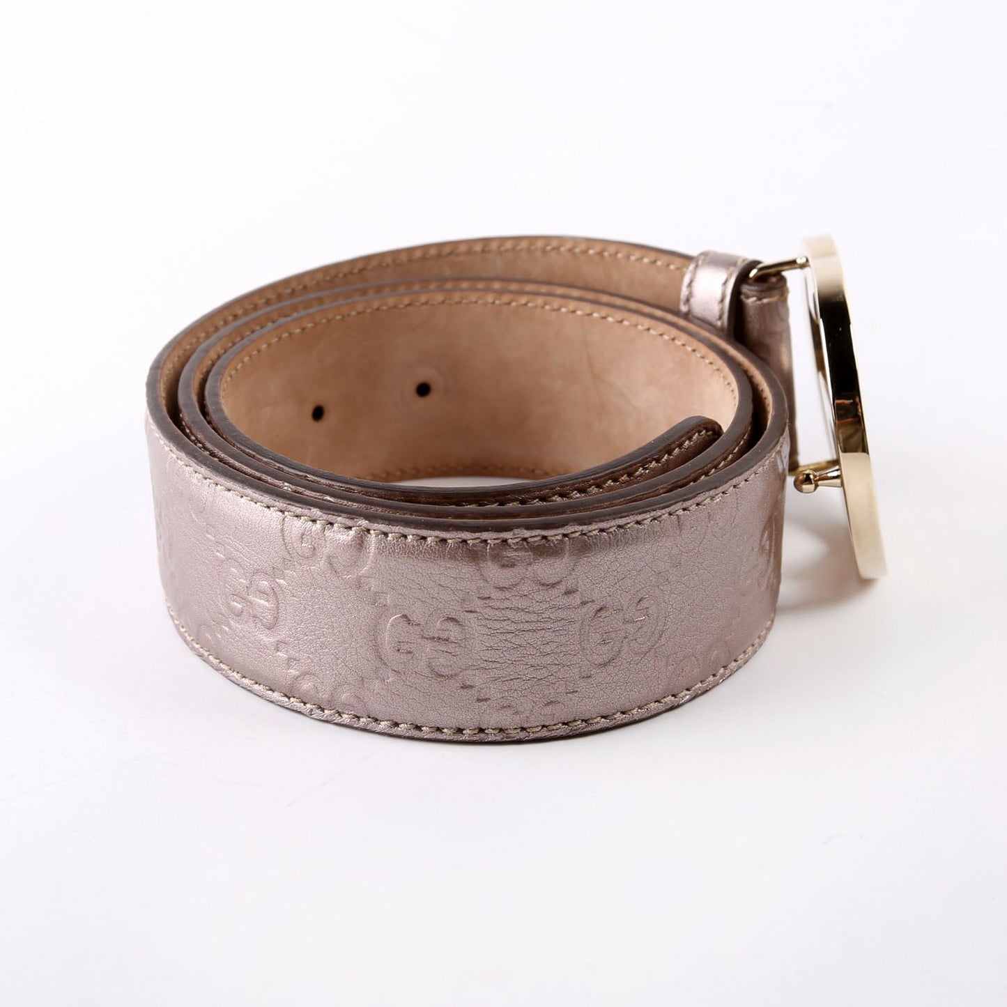 Gucci Interlocking Leather Belt Size / Taupe