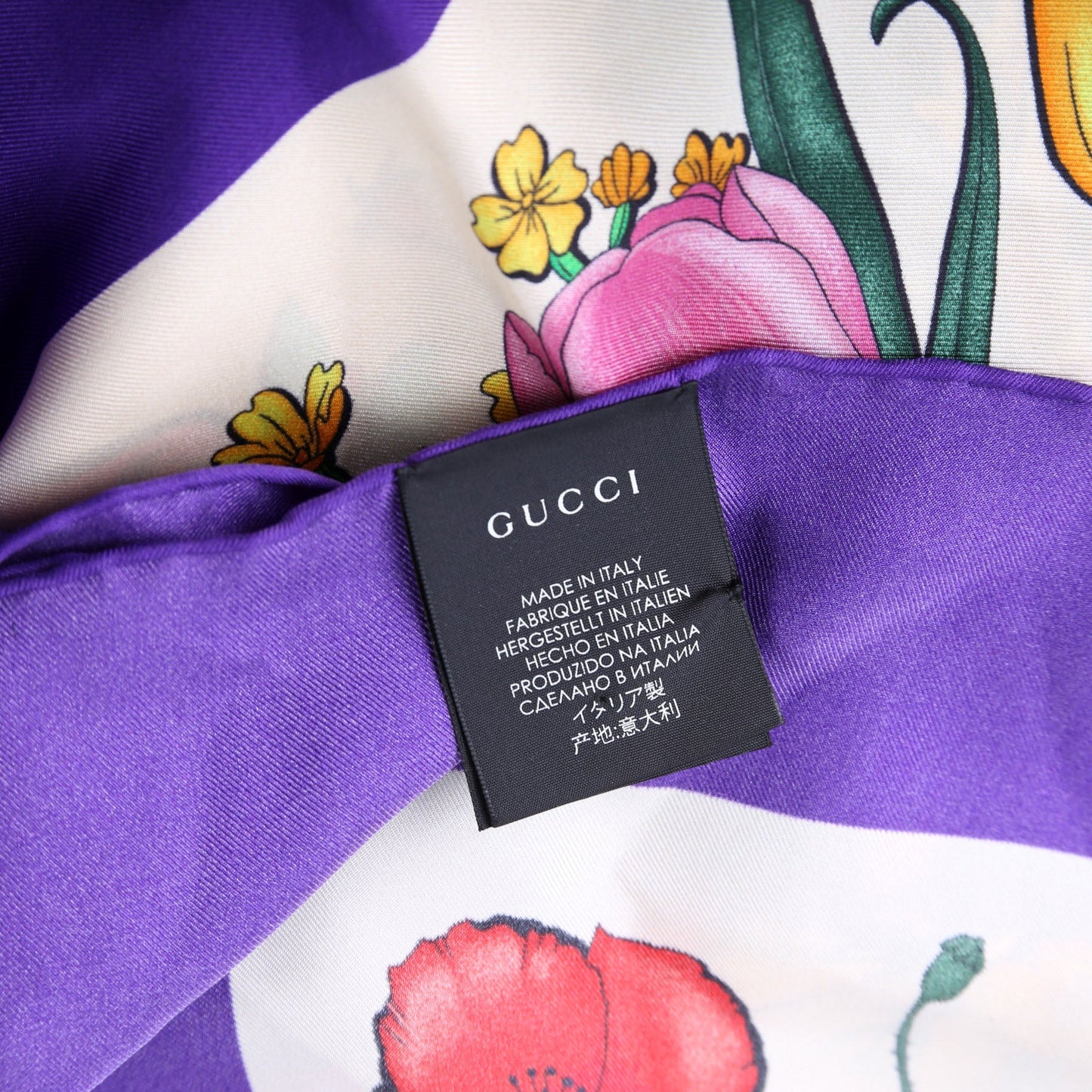 Gucci Flora Tiger Silk Scarf cm Multicolor