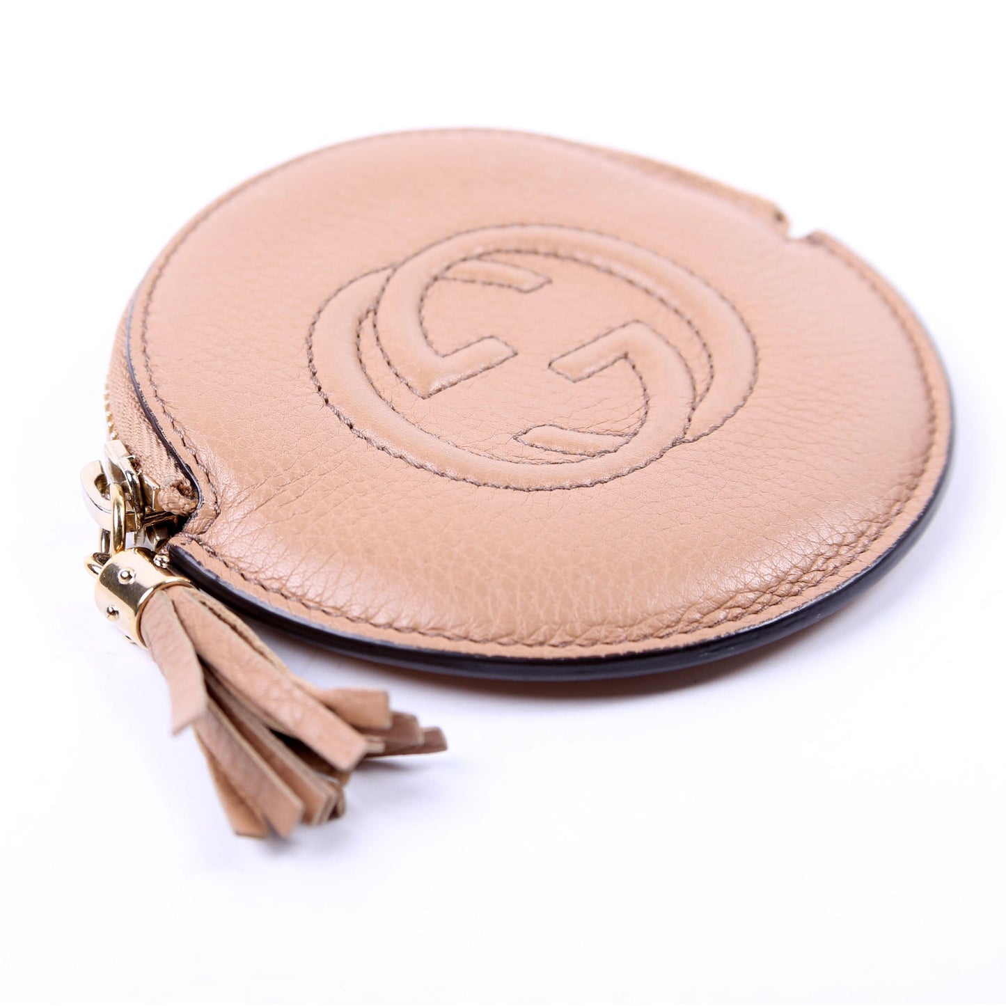 Gucci Soho Round Coin Purse Tan
