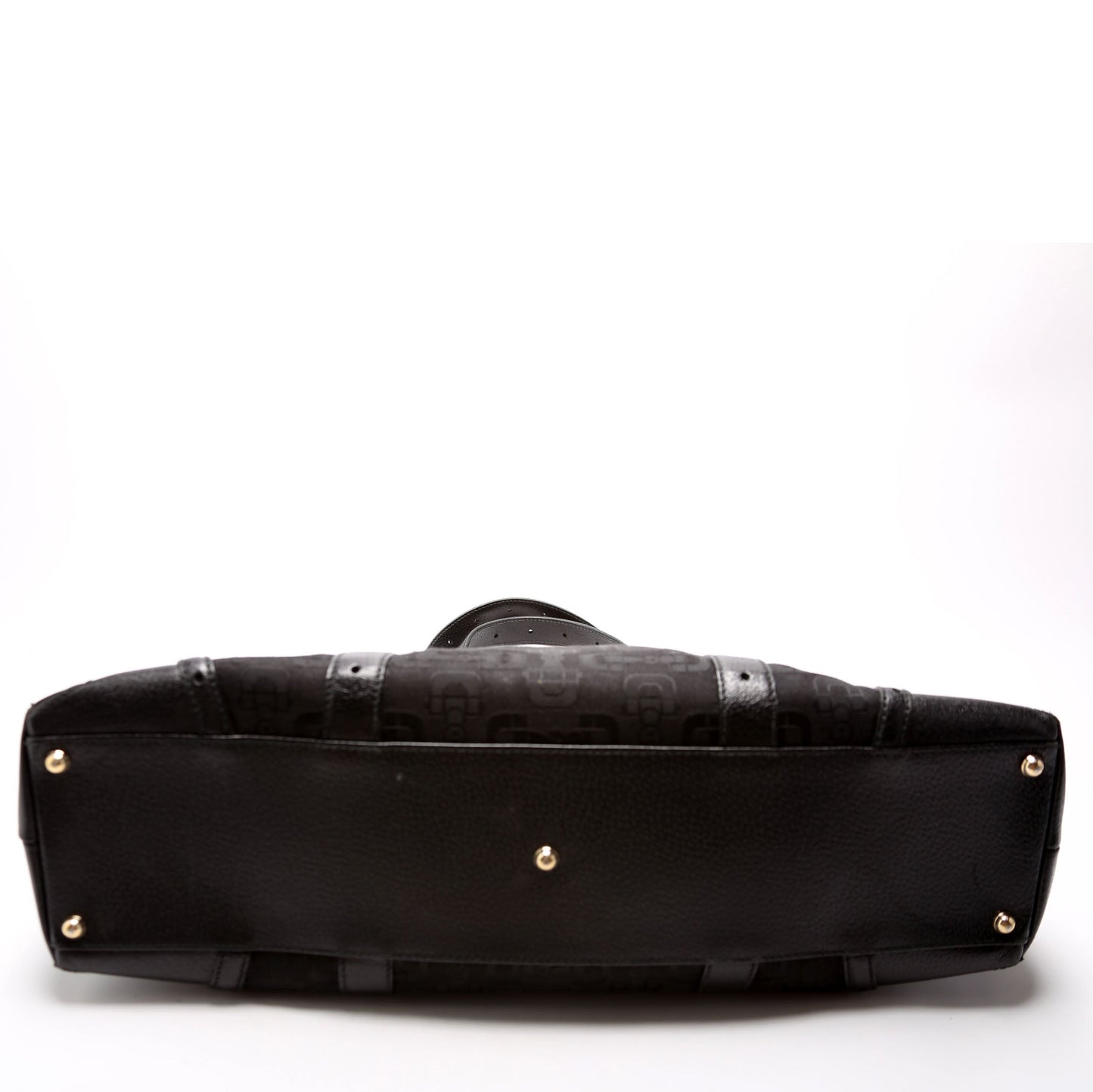 Gucci Horsebit Canvas/Leather Shoulder Bag Black