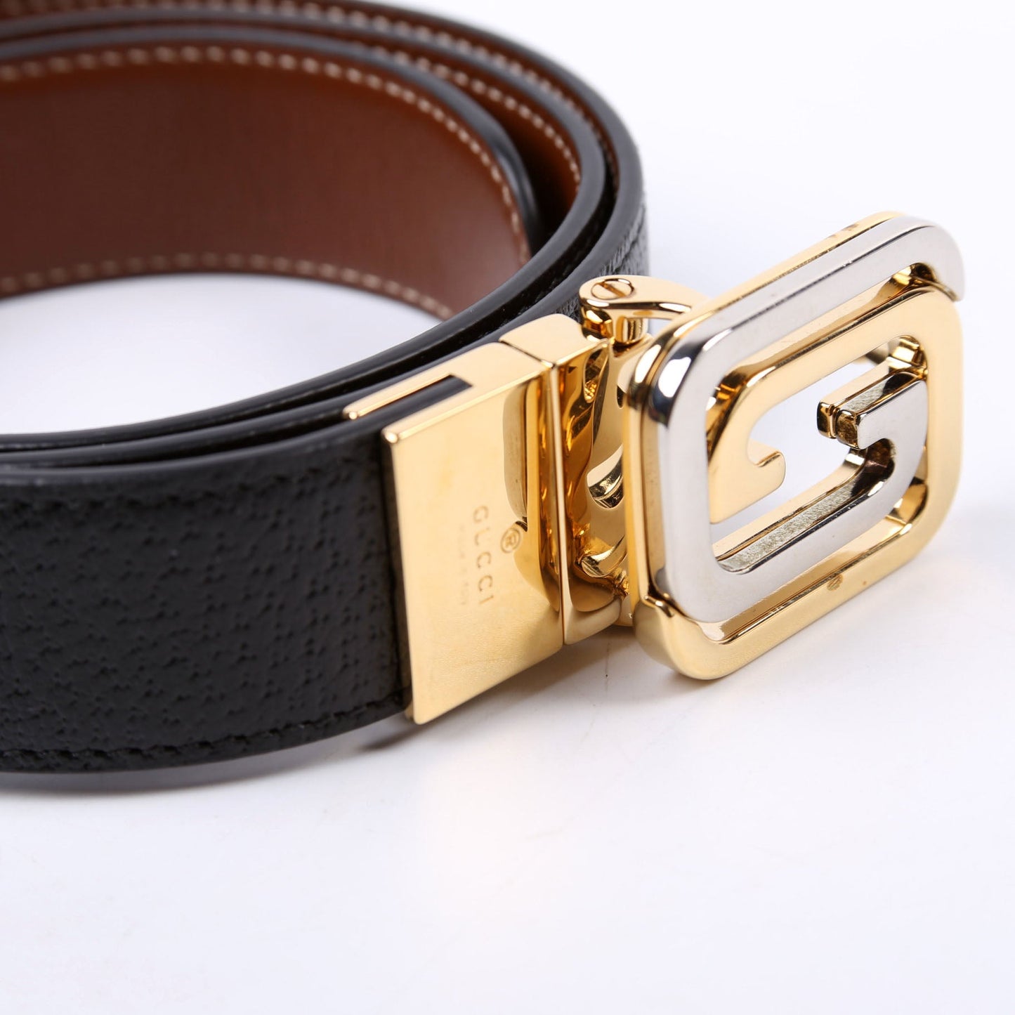Gucci -Tone Interlock G Reverse Leather Size /