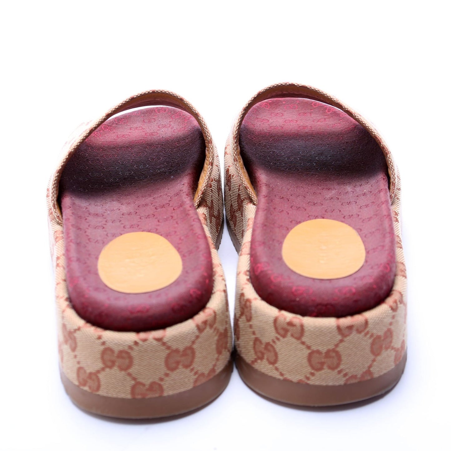 Gucci GG Canvas Platform Slides Size Red
