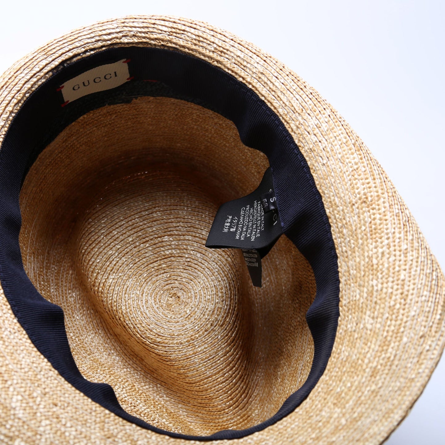 Gucci Sylvie Web Straw Fedora Size Small CM