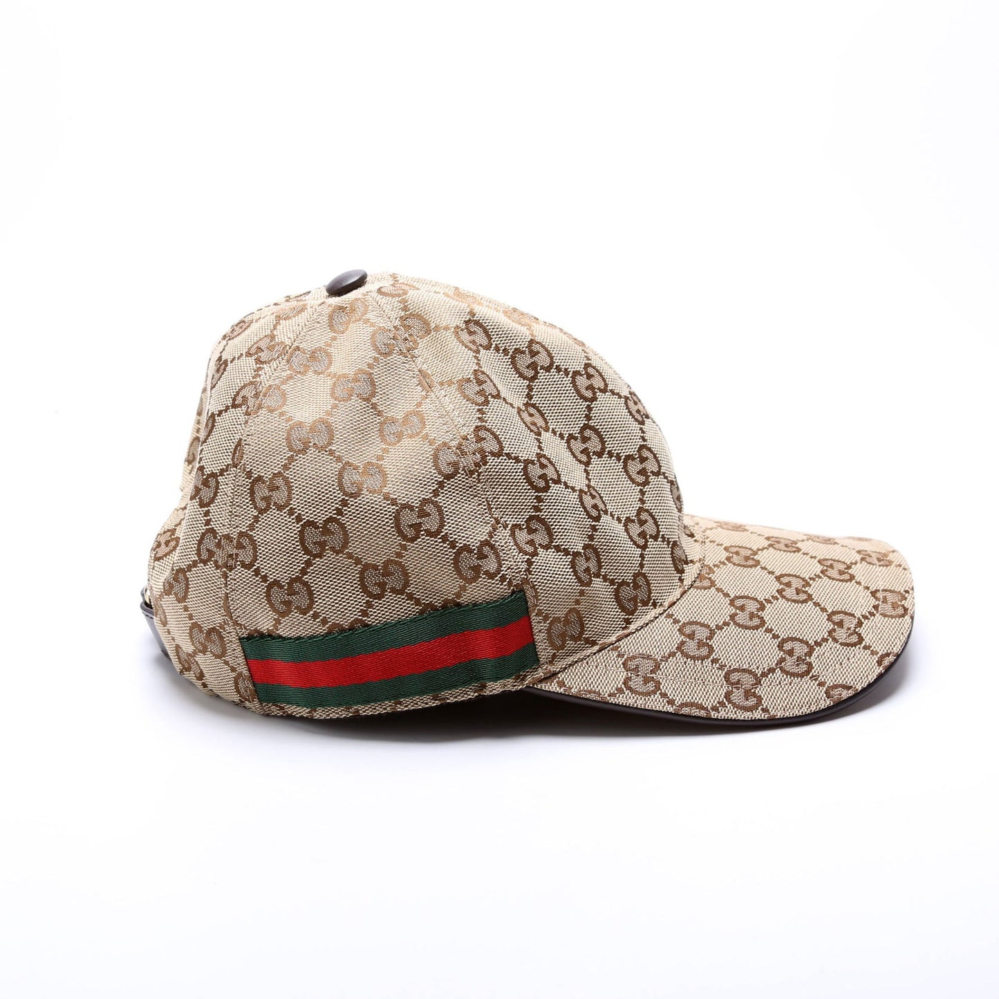 Gucci GG Canvas Web Hat Size Medium Brown
